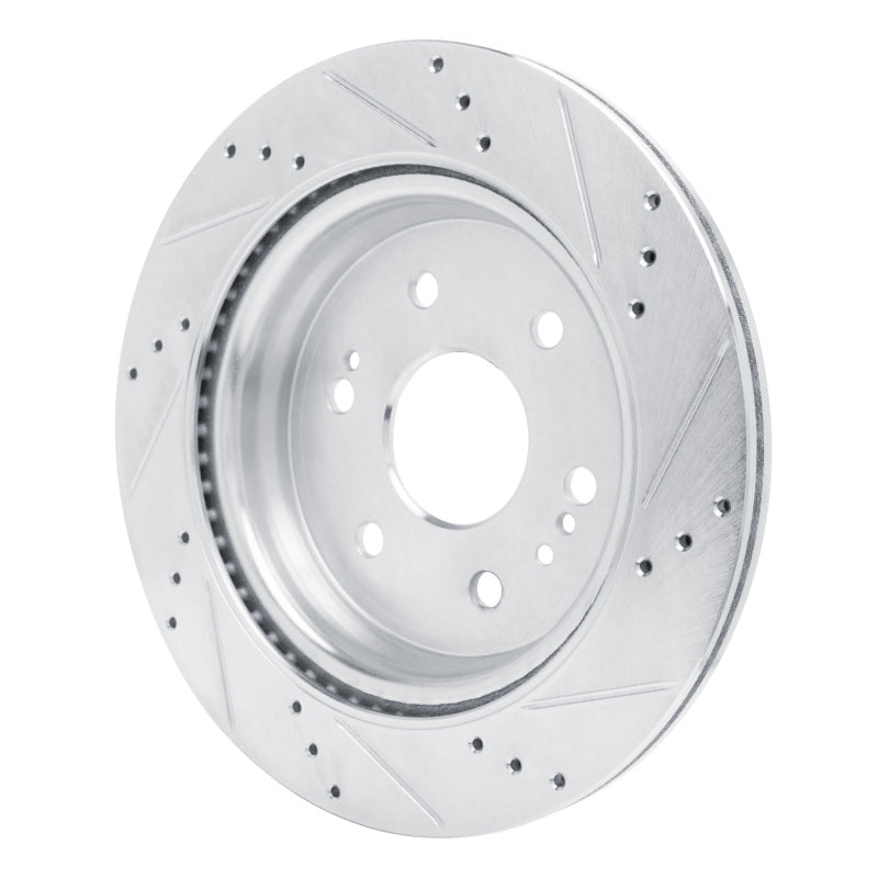 R1 2019-2025 Cadillac Escalade ESV Rear Left Drilled & Slotted Silver Brake Rotor