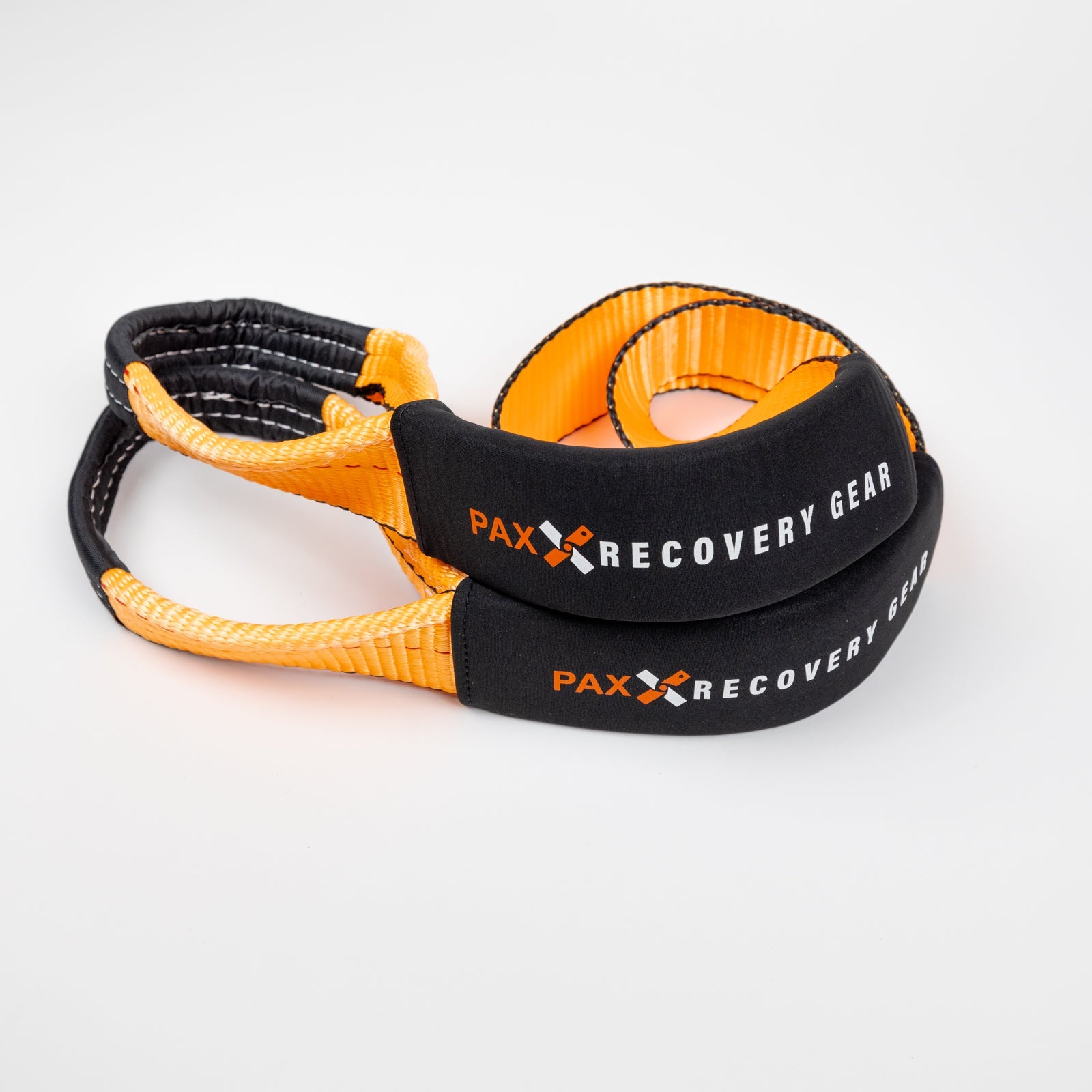 8 Foot Tree Saver recovery strap with durable construction and bright orange accents for offroad vehicle recovery.