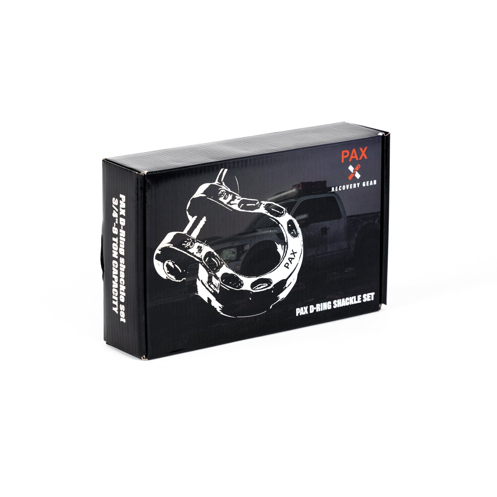 8 Ton D-Ring Shackle packaging showcasing durable recovery gear for offroad vehicles and outdoor adventures.