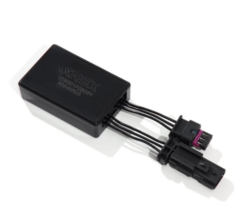 AlphaRex fog lights decoder wiring adapter for 2017-2023 Tesla Model 3 and Y, designed for seamless installation.