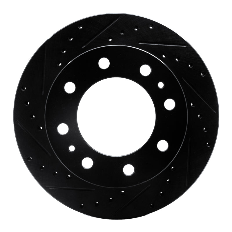 R1 19-25 Ram 3500 Rear Left Drilled & Slotted Black Brake Rotor