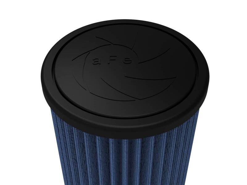Universal aFe Magnum FLOW air filter with a black top and blue pleated media, designed for optimal airflow and filtration.
