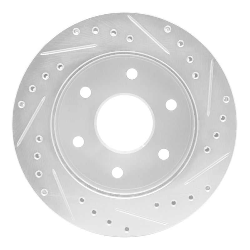 R1 88-00 Cadillac Escalade Front Left Drilled & Slotted Silver Brake Rotor