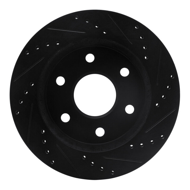 R1 99-08 Cadillac Escalade ESV Front Left Drilled & Slotted Black Brake Rotor