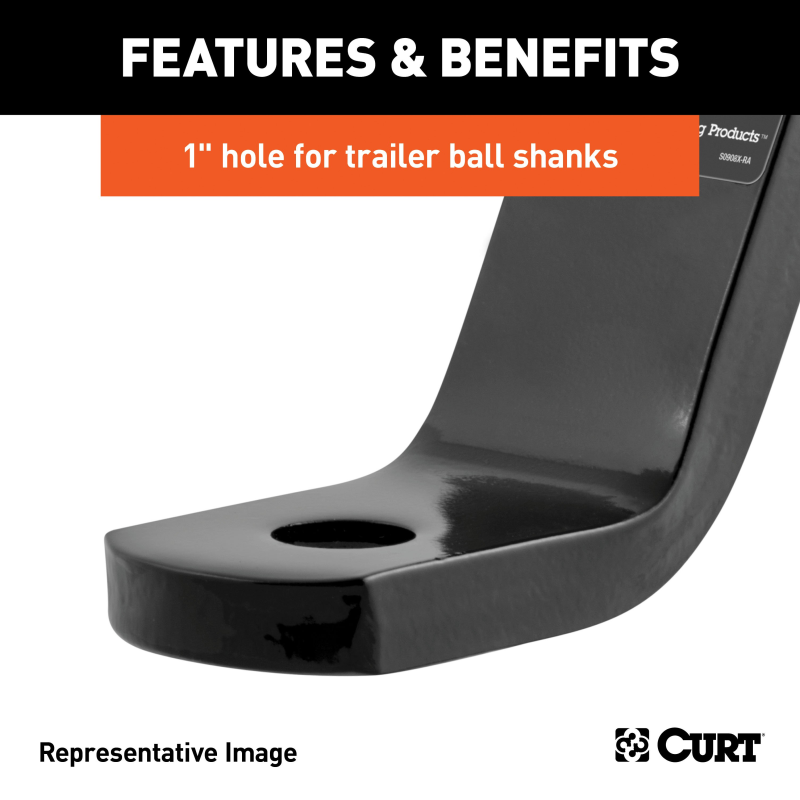 CURT Class 3 Ball Mount, Imported (2" Shank, 7,500 lbs., 6" Drop, 12-1/4" Long) Model 45880