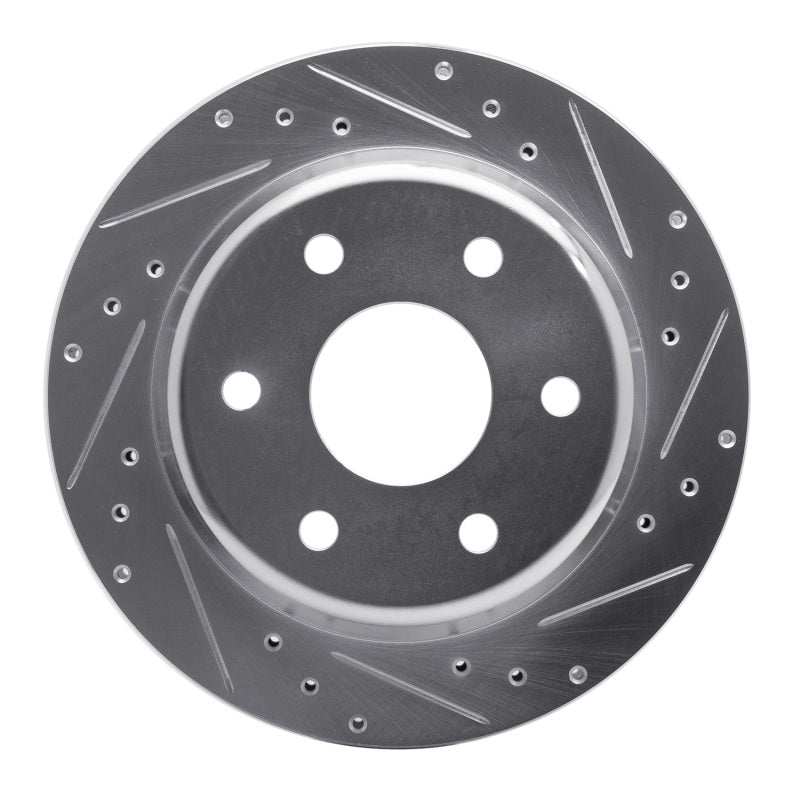 R1 00-14 Cadillac Escalade Rear Right Drilled & Slotted Silver Brake Rotor