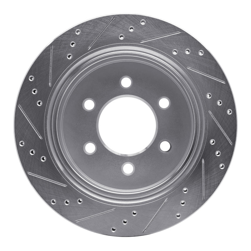 R1 15-17 Ford F-150 RWD Rear Right Drilled & Slotted Silver Brake Rotor