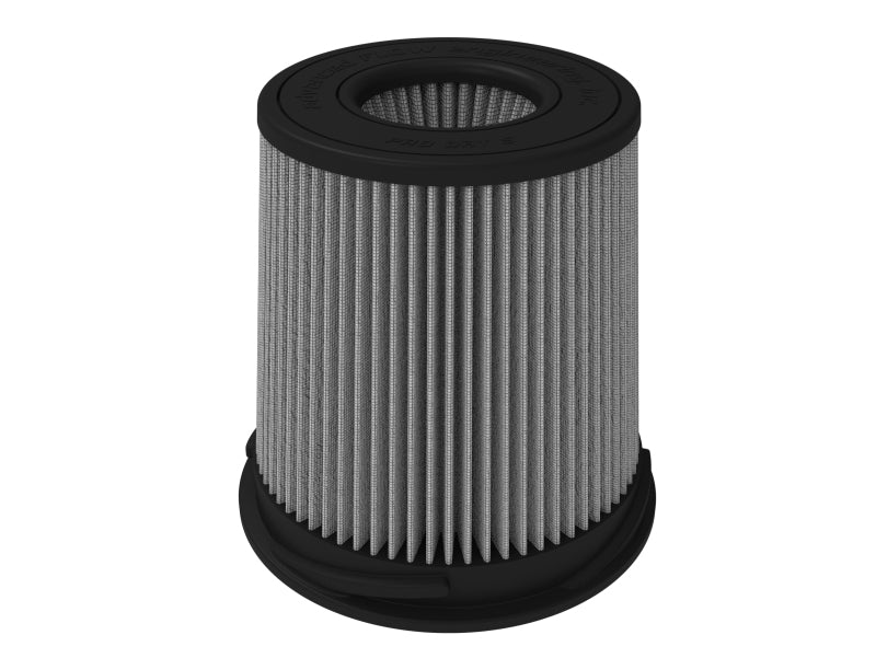 Replacement air filter for AFE Momentum Intake, featuring a cylindrical design and dimensions of 5.5 inches front, 8 inches back, 7 inches top, and 9 inches height.