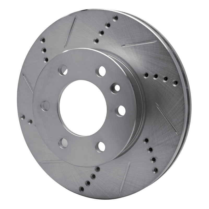R1 06-25 American Coach Patriot Front Left Drilled & Slotted Silver Brake Rotor