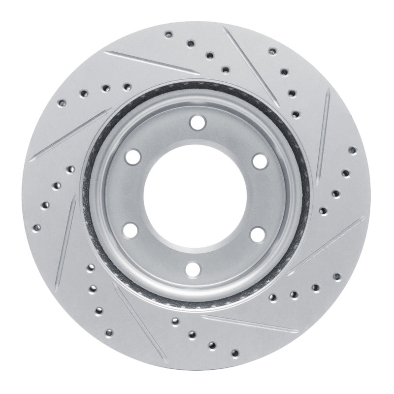 R1 19-25 Ford BRONCO Front Left Drilled & Slotted Silver Brake Rotor
