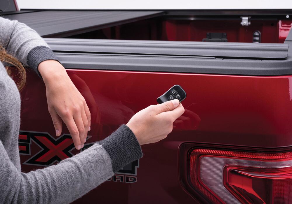 PowertraxPRO MX Retractable Tonneau Cover Rugged Aluminum Construction Electric Cover Matte Black 2004-2008 Ford F-150 5' 6 inch Bed without Stake Pockets