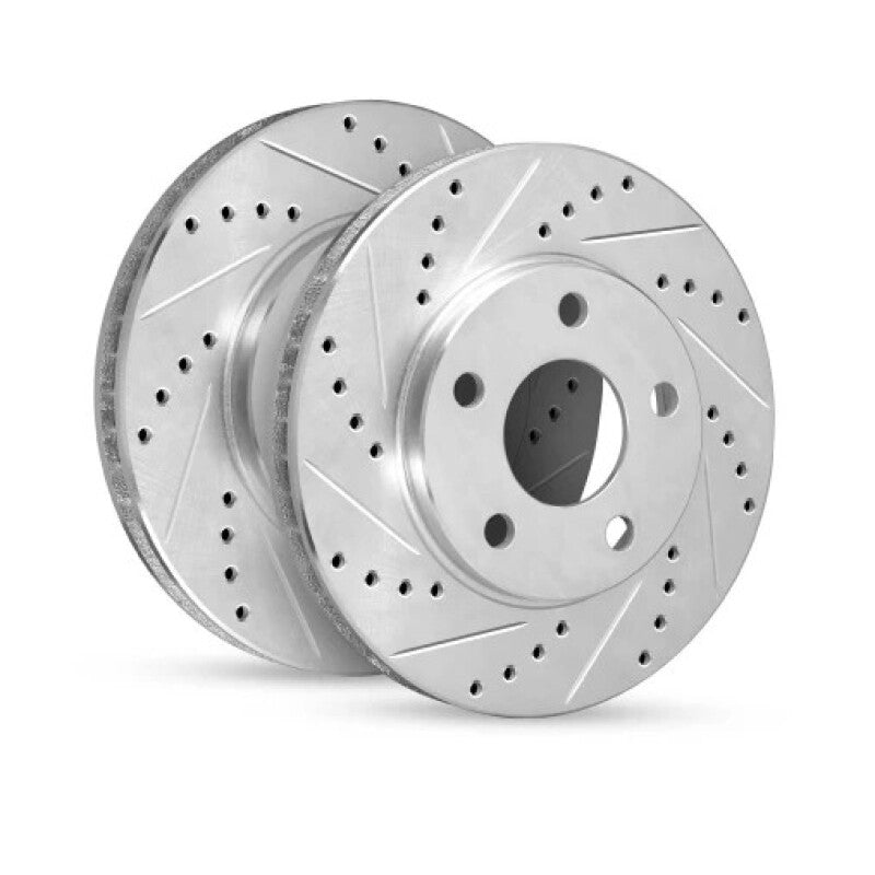 R1 23-25 Chevrolet Colorado Front Right Drilled & Slotted Silver Brake Rotor