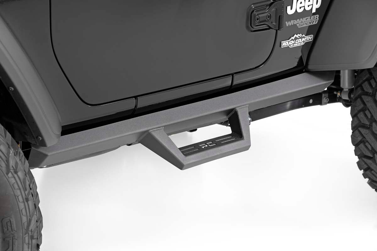 Contoured Drop Steps 2 Door Jeep Wrangler JL 4WD (2018-2026) Rough Country