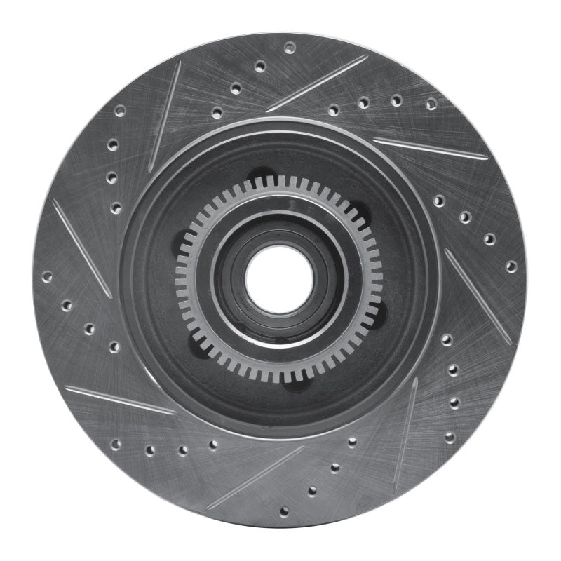 R1 04-08 Ford F-150 RWD Front Right Drilled & Slotted Silver Brake Rotor