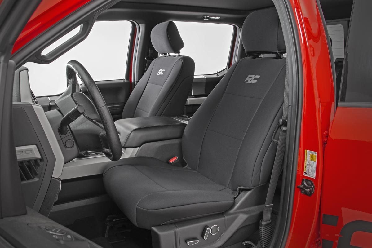 Seat Covers Front Bucket Seats Ford F-150/Lightning/F-250/F-350 (15-25) Rough Country
