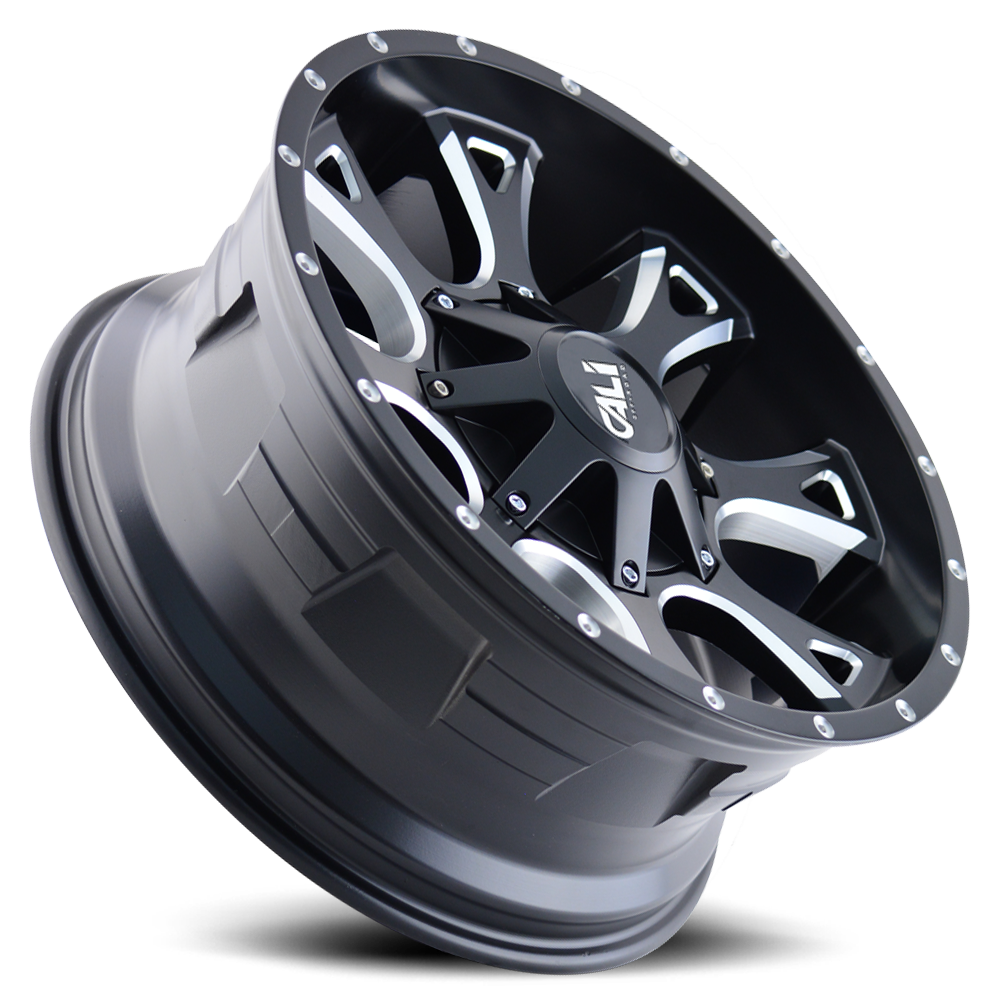 Cast Aluminum Wheels Anarchy 9103 SB 20x10 Milled Spokes Satin Black 6 On 135/6 On139.7 Bolt Pattern -19 Offset Cali Offroad Wheels