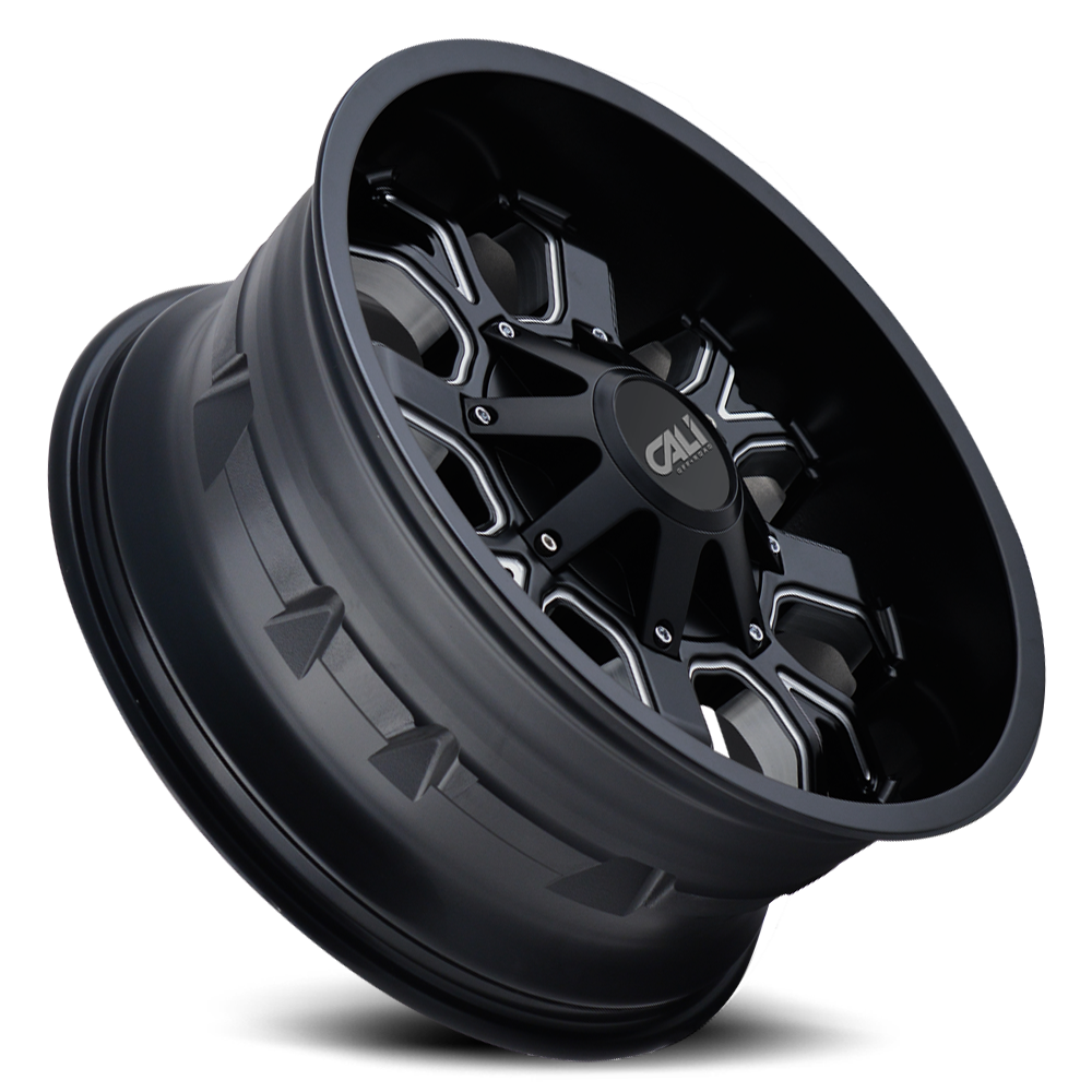 Cast Aluminum Wheels Dirty 9104 SB 22x10 Milled Spokes Satin Black 6 On 135/6 On139.7 Bolt Pattern -19 Offset Cali Offroad Wheels