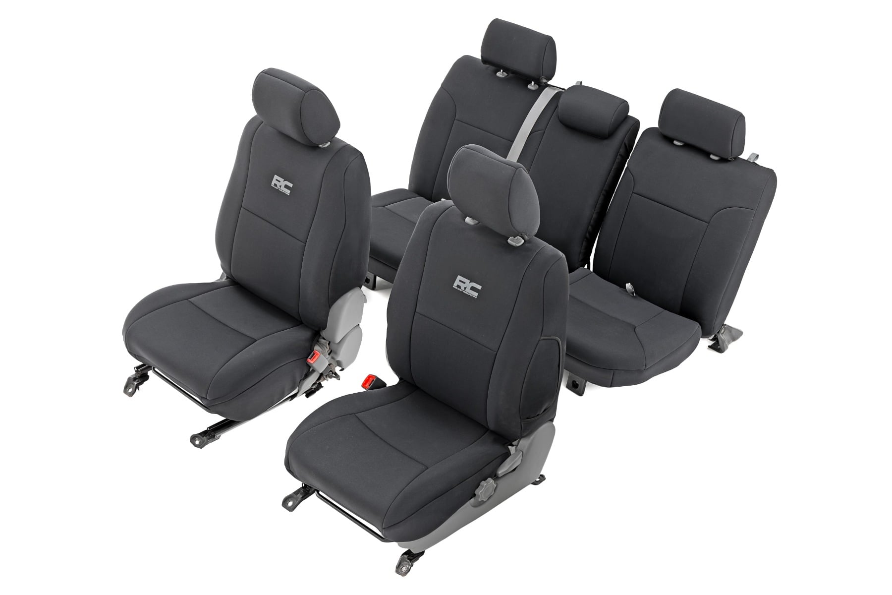 Seat Covers Black FR & RR Crew Cab Toyota Tacoma 2WD/4WD (2005-2015) Rough Country