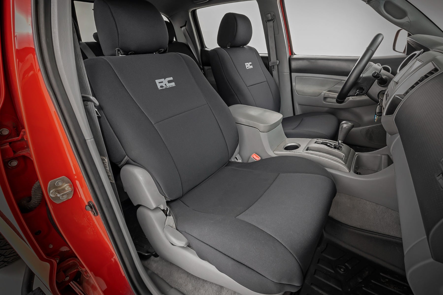 Seat Covers Black FR & RR Crew Cab Toyota Tacoma 2WD/4WD (2005-2015) Rough Country