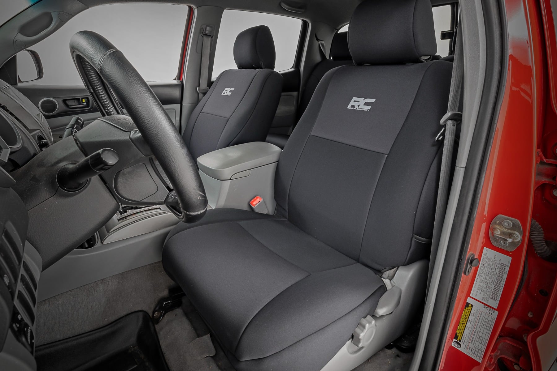 Seat Covers Gray FR & RR Crew Cab Toyota Tacoma 2WD/4WD (2005-2015) Rough Country