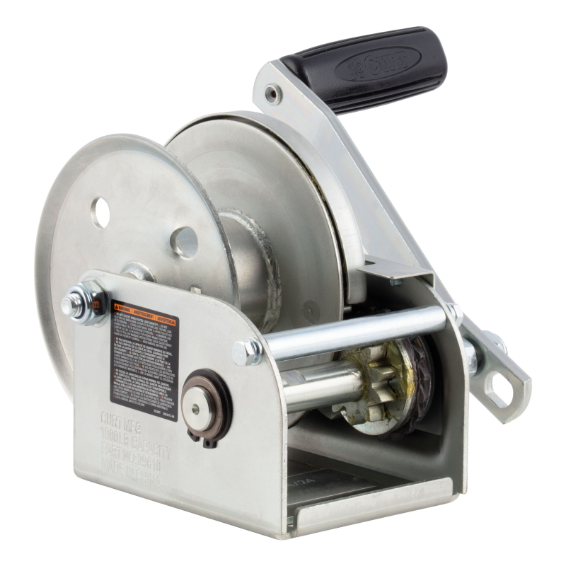 CURT Hand-Crank Brake Winch, 1,000 lbs, 4.2:1 Gear Ratio, 7" Handle Model 29610