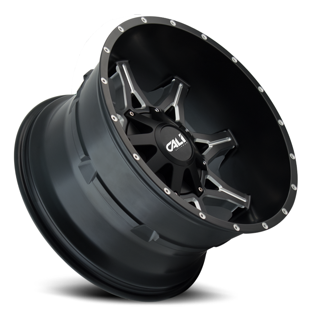 Cast Aluminum Wheels Obnoxious 9107 SB 22x12 Milled Spokes Satin Black 8 On 180 Bolt Pattern -44 Offset Cali Offroad Wheels