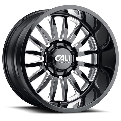 Cast Aluminum Wheels Summit 9110 GB-M 20x12 Milled Spokes Gloss Black 6 On 135 Bolt Pattern -51 Offset Cali Offroad Wheels