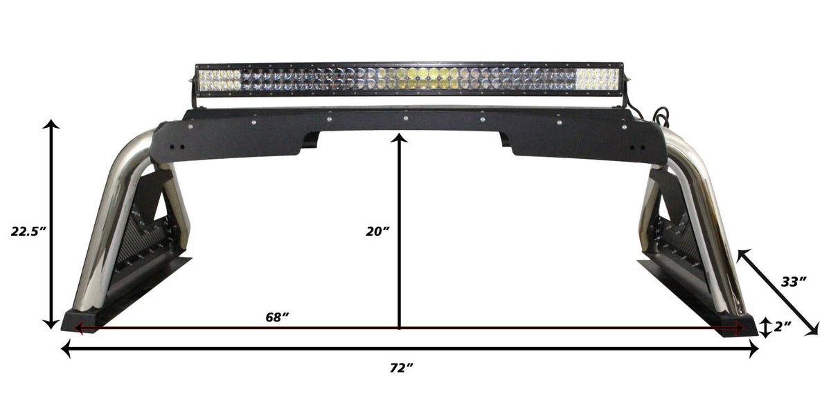 Sport Bar 2.0 for Full Sized Trucks Textured Black 2007-2021 Toyota Tundra 2009-2024 Dodge Ram 1500/2500/3500 Go Rhino