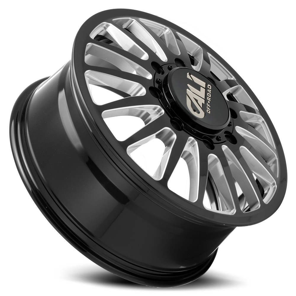 Dually Wheels Summit Dually 9110D GB 22x8.25 Milled Spokes Gloss Black 8 On 200 Bolt Pattern 115 Offset Cali Offroad Wheels