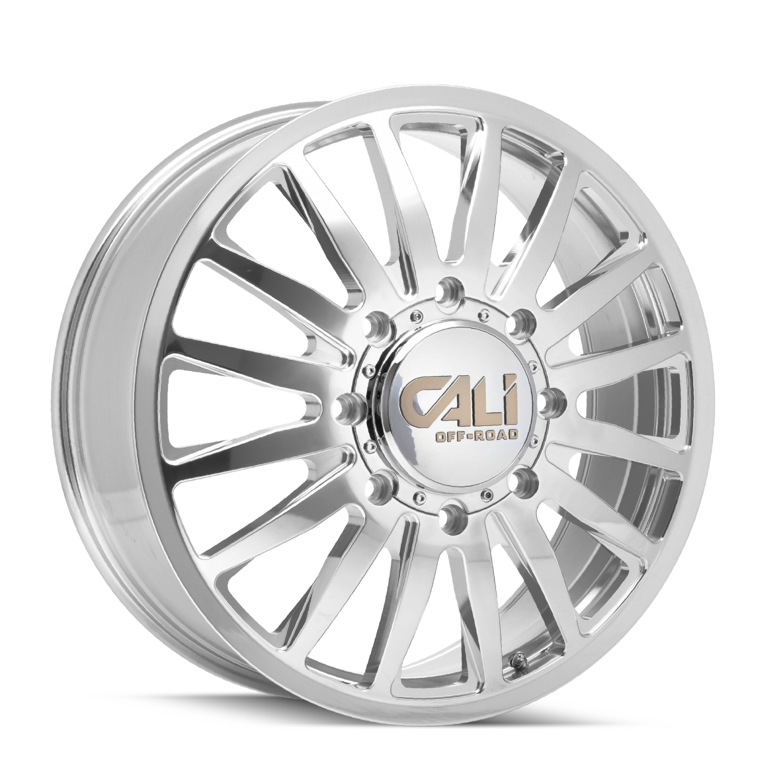 Dually Wheels Summit Dually 9110D PO 22x8.25 Milled Spokes Polished 8 On 165.1 Bolt Pattern 115 Offset Cali Offroad Wheels