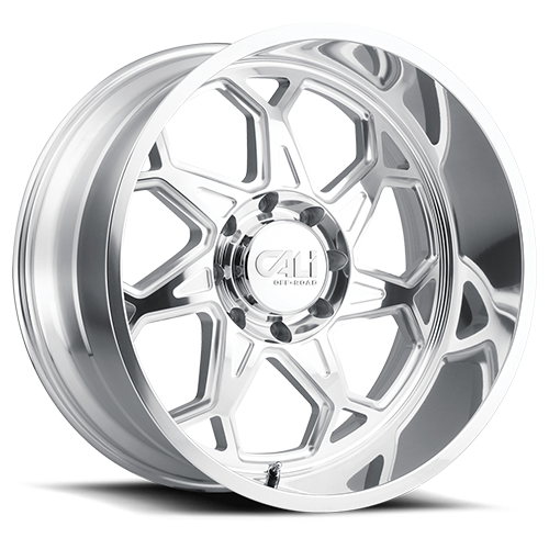 Cast Aluminum Wheels Sevenfold 9111 PO 20x10 Polished 6 On 135 Bolt Pattern -25 Offset Cali Offroad Wheels