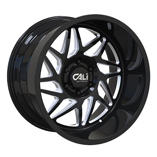 Cast Aluminum Wheels Gemini 9112 GB 20x10 Milled Spokes Gloss Black 5 On 127 Bolt Pattern -25 Offset Cali Offroad Wheels