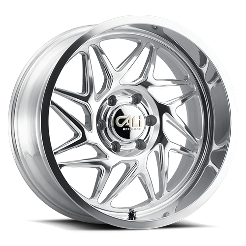 Cast Aluminum Wheels Gemini 9112 PO 22x12 Milled Spokes Polished 8 On 165.1 Bolt Pattern -51 Offset Cali Offroad Wheels