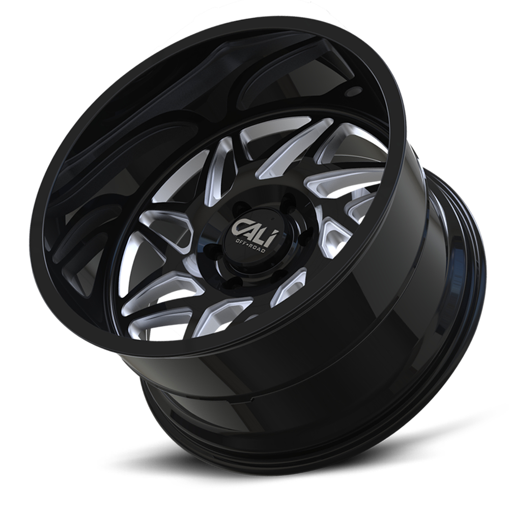 Cast Aluminum Wheels Gemini 9112 GB 24x14 Milled Spokes Gloss Black 8 On 170 Bolt Pattern -76 Offset Cali Offroad Wheels