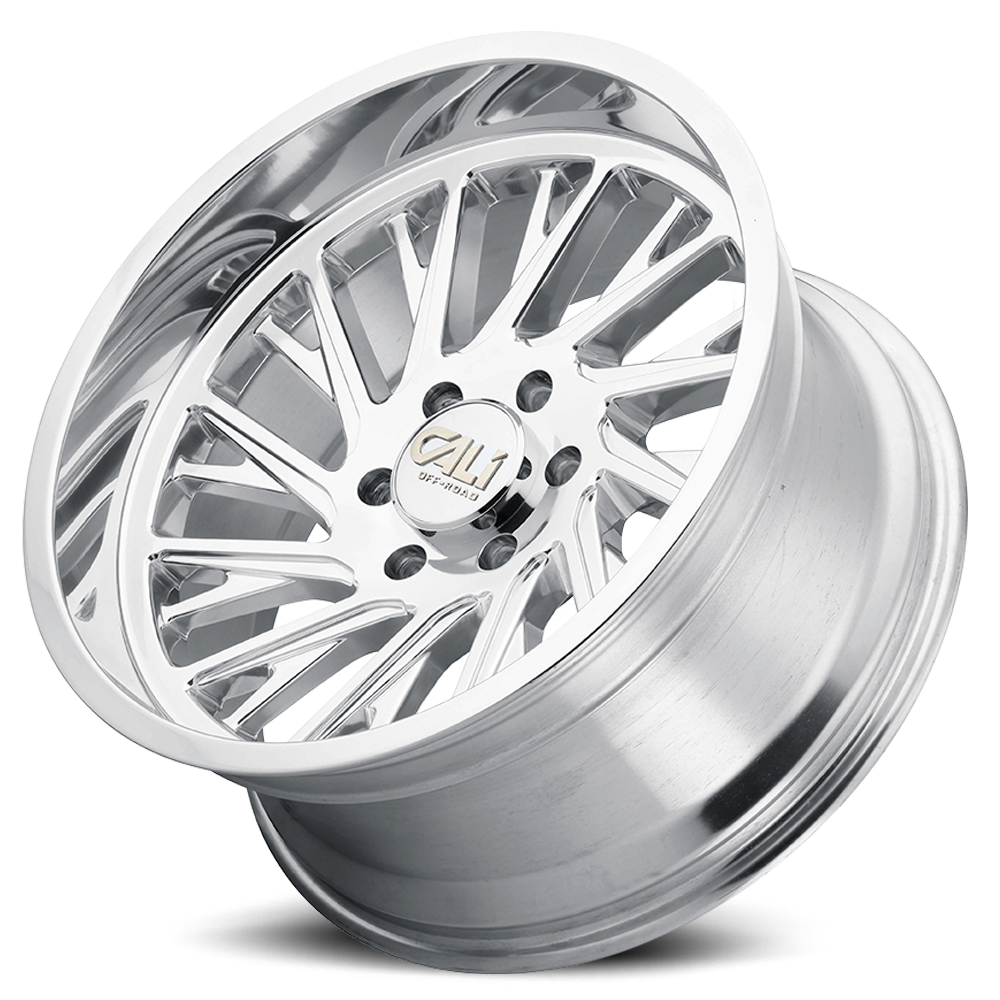 Cast Aluminum Wheels Purge 9114 PO 20x10 Milled Spokes Polished Silver 8 On 170 Bolt Pattern -25 Offset Cali Offroad Wheels
