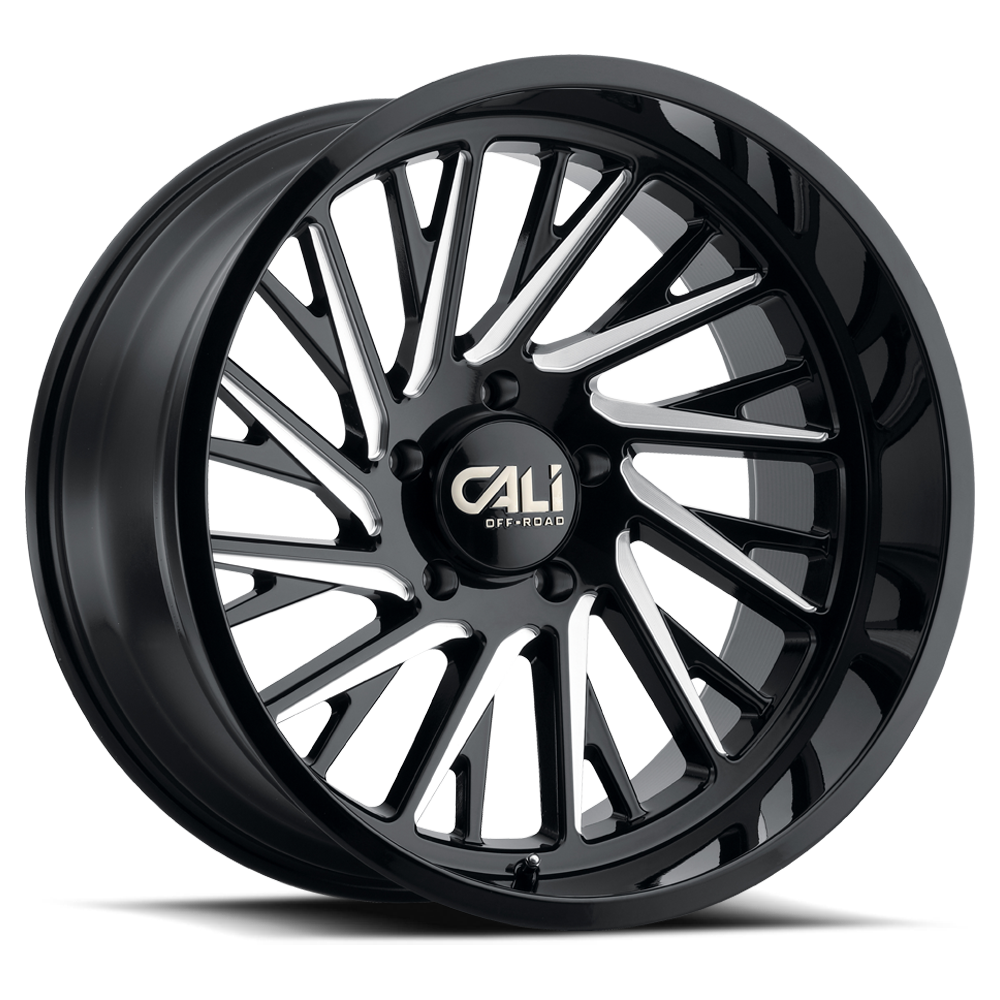 Cast Aluminum Wheels Purge 9114 GB 22x12 Milled Gloss Black 8 On 165.1 Bolt Pattern -51 Offset Cali Offroad Wheels