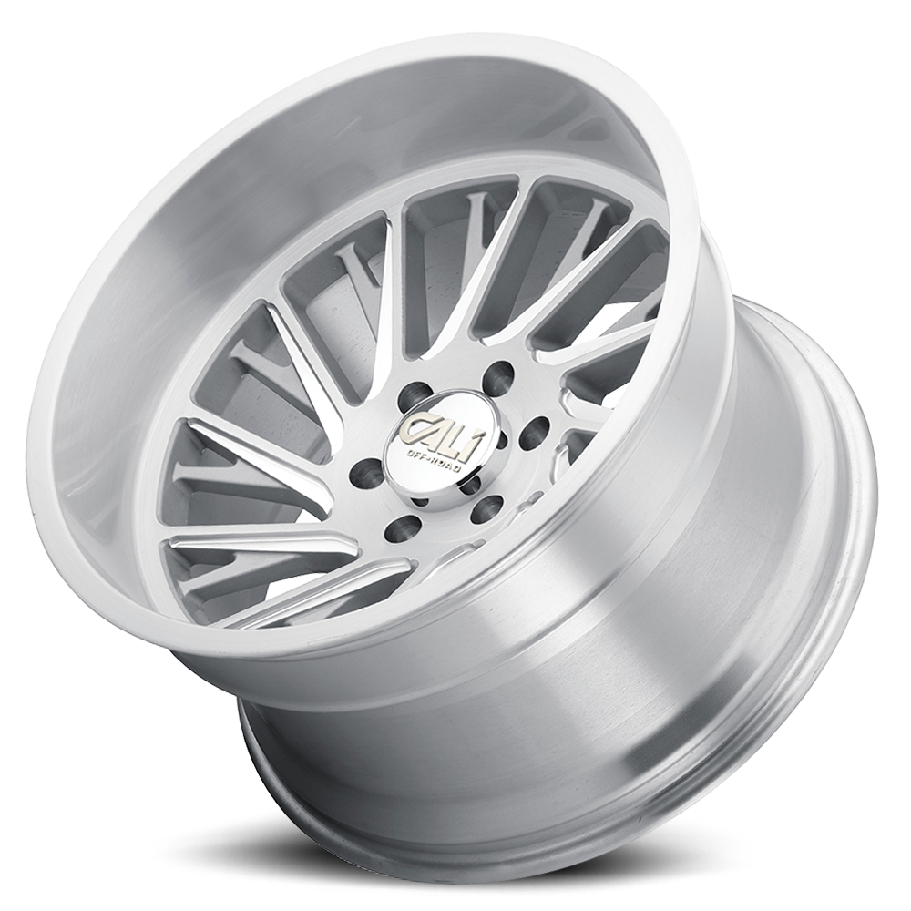 Cast Aluminum Wheels Purge 9114 SL 20x12 Brushed Brushed Silver 8 On 165.1 Bolt Pattern -51 Offset Cali Offroad Wheels