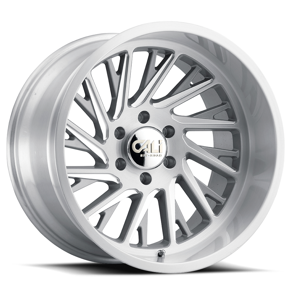 Cast Aluminum Wheels Purge 9114 SL 20x12 Brushed Brushed Silver 6 On 139.7 Bolt Pattern -51 Offset Cali Offroad Wheels