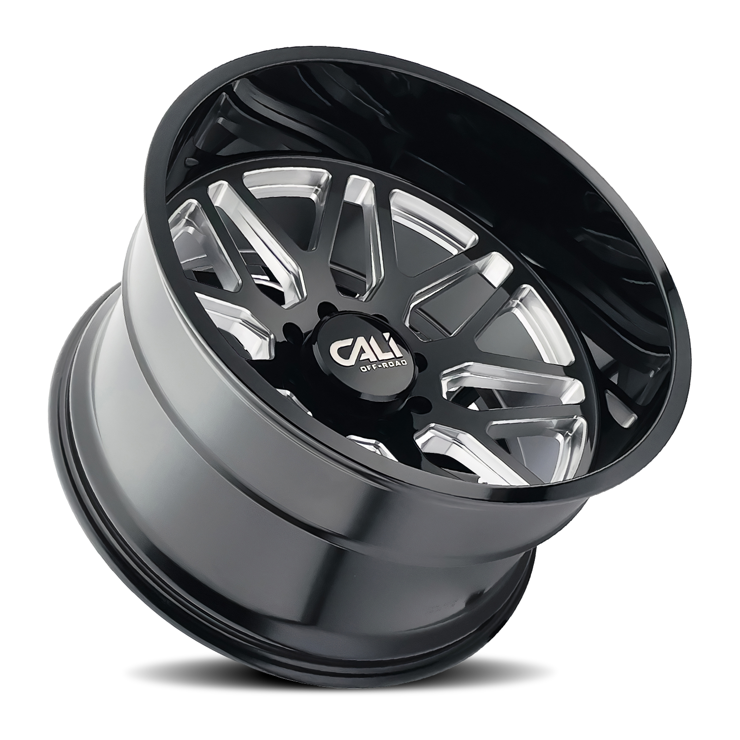Cast Aluminum Wheels Invader 9115 GB-M 20x12 Milled Gloss Black 6 On 139.7 Bolt Pattern -51 Offset Cali Offroad Wheels