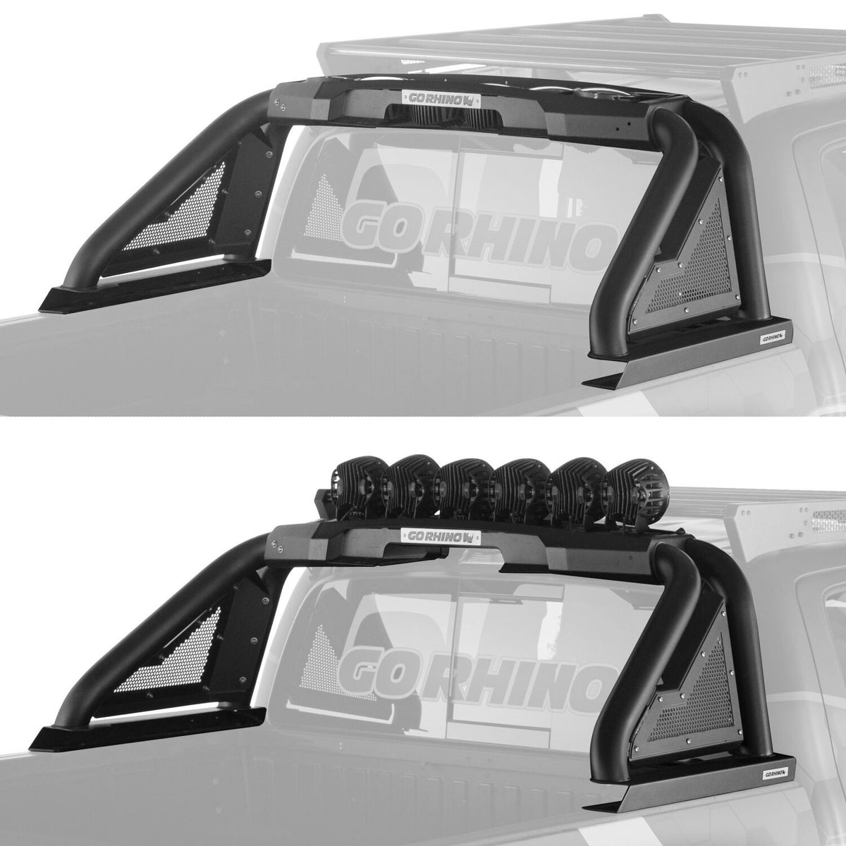 Sport Bar 2.0 with Power Actuated Retractable Light Mount Textured Black 2019-2025 Silverado 1500 Go Rhino