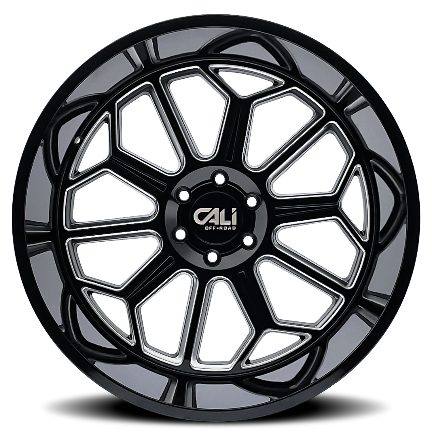Cast Aluminum Wheels Auburn 9117 BM 20x10 Milled Gloss Black 6 On 139.7 Bolt Pattern -25 Offset Cali Offroad Wheels