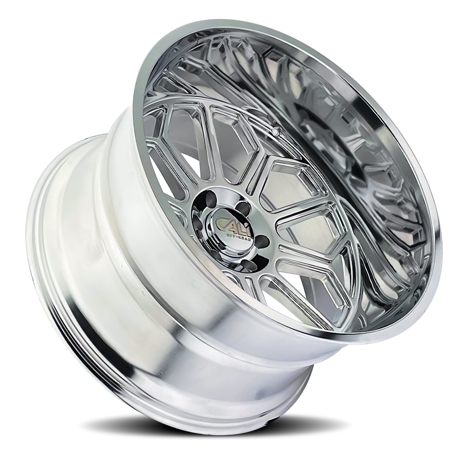 Cast Aluminum Wheels Auburn 9117 PO 24x14 Milled Spokes Polished 8 On 165.1 Bolt Pattern -76 Offset Cali Offroad Wheels
