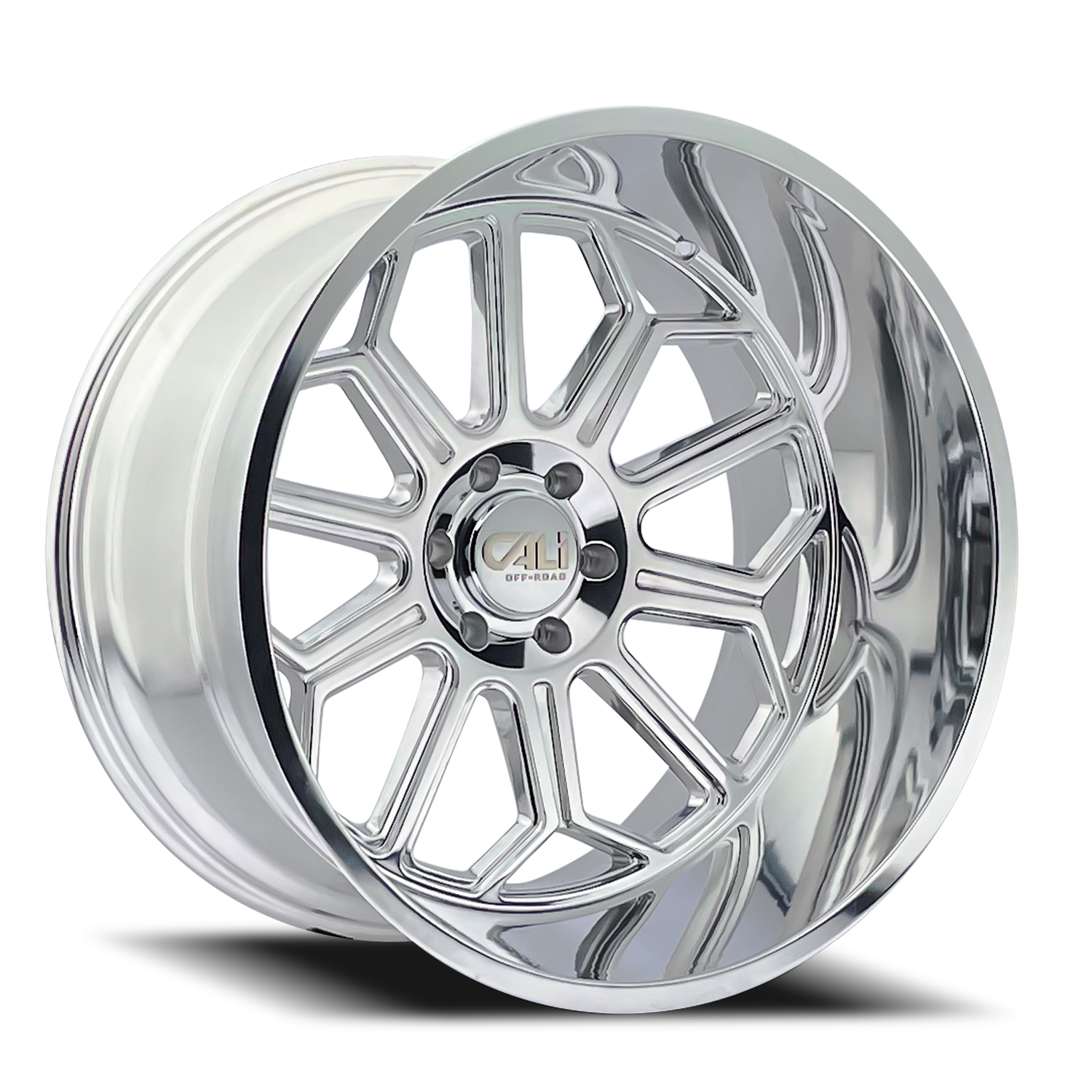 Cast Aluminum Wheels Auburn 9117 PO 24x14 Milled Spokes Polished 6 On 139.7 Bolt Pattern -76 Offset Cali Offroad Wheels