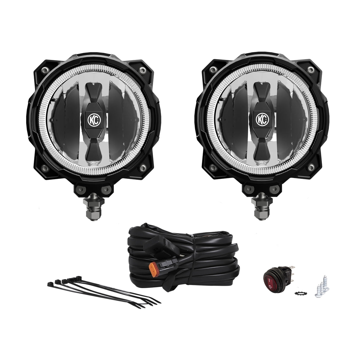 Pro6 Grav LED Inf Ring 6 Inch Spot 2 Light System KC HiLiTES