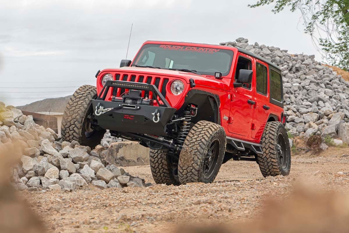 3.5 Inch Lift Kit Adj Lower FR D/S Non-Rubicon Jeep Wrangler Unlimited 4WD (24-26) Rough Country
