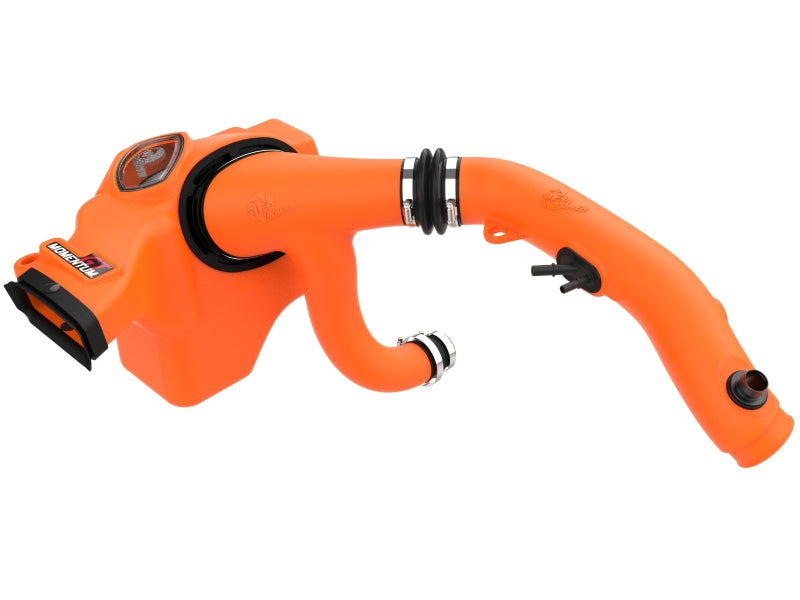 afe Momentum Sealed Intake for Ford Ranger Raptor 24-25 V6-3.0L, featuring a vibrant orange design for enhanced airflow.