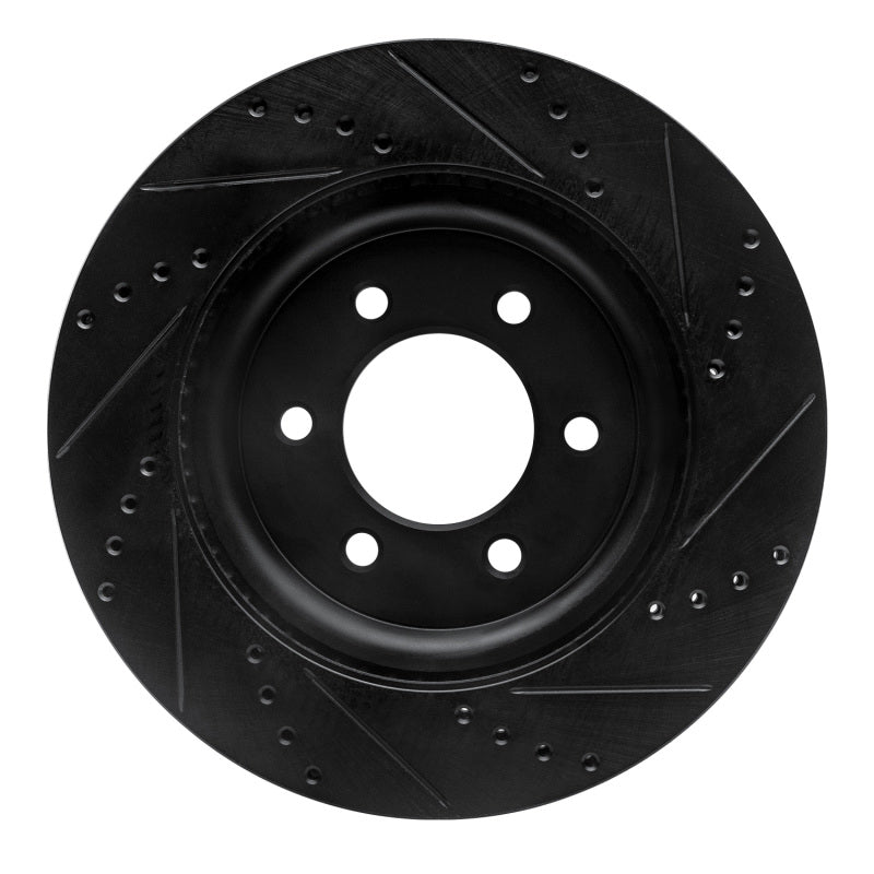 R1 2021-2025 Ford Bronco Front Left Drilled & Slotted Black Brake Rotor