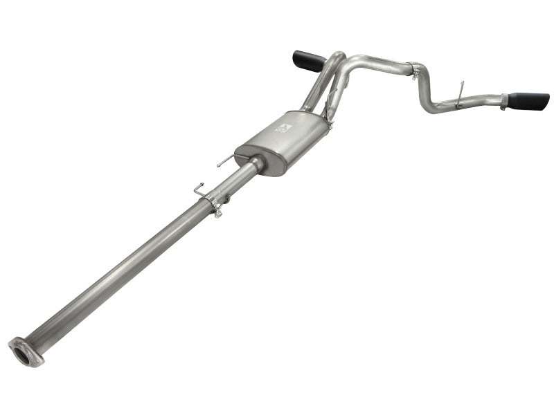 aFe MACH Force XP Exhaust 3in SS Dual Side Exit CB w/ Black Tips 11-14 Ford F150 EcoBoost V6-3.5L TT