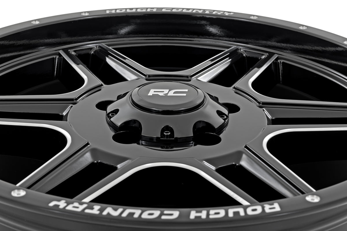 92 Series Wheel Machined One-Piece Gloss Black 18x9 Rough Country