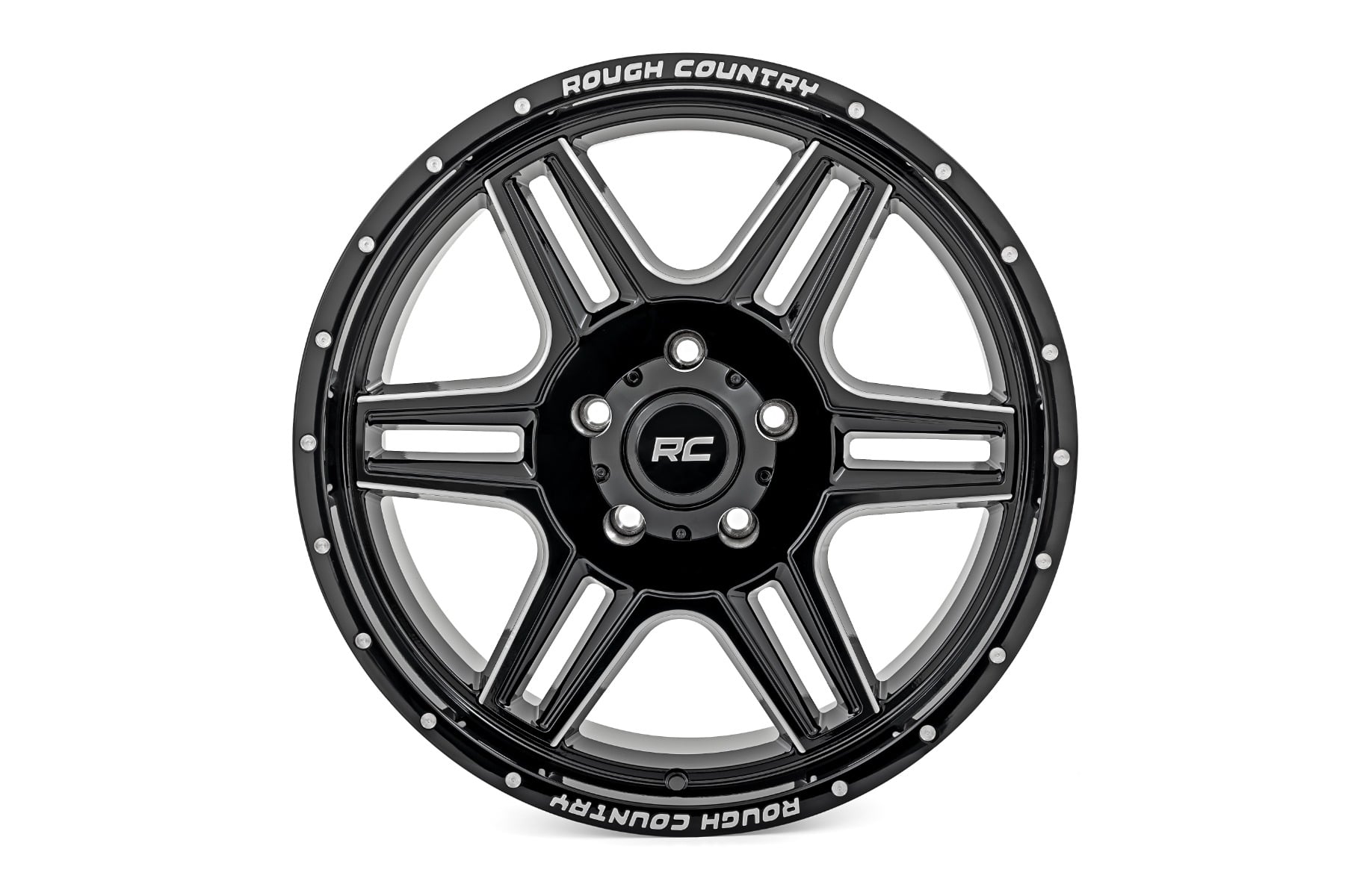 92 Series Wheel Machined One-Piece Gloss Black 18x9 Rough Country